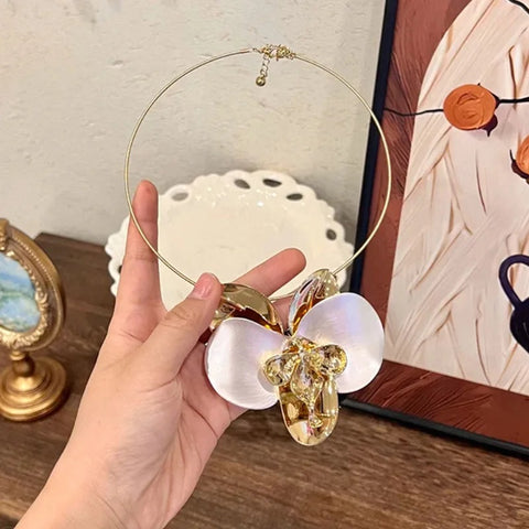 New Fashion Peony Flower Pendant Necklace CODE: KAR4114