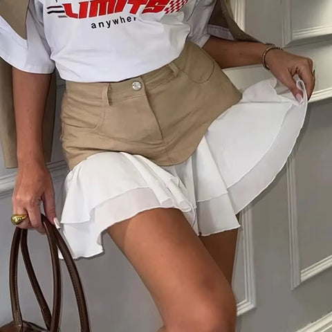 New Fashion High Waist Ruffles Elegant A Line Short Skirts CODE: KAR4390