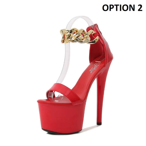 New Metal Decoration High Heels CODE: KAR4561
