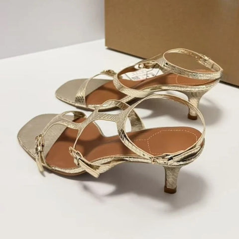 New Fashion Snake Skin Pattern Metal Buckle Strap High Heels CODE: KAR4633