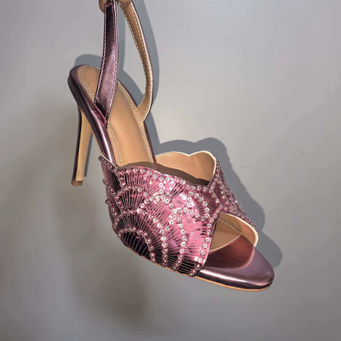 New Summer Sequined Slim High-heeled Sandals CODE: KAR4655