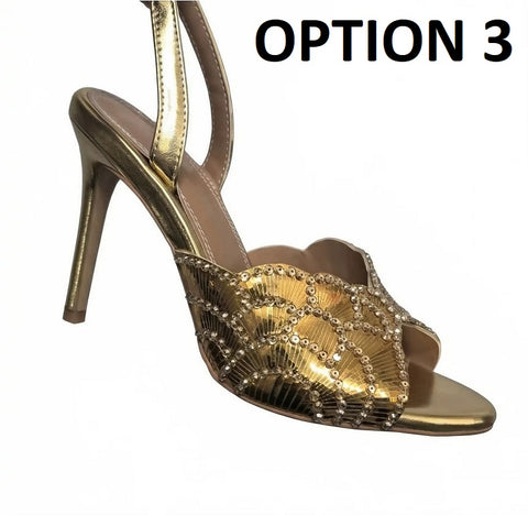 New Summer Sequined Slim High-heeled Sandals CODE: KAR4655