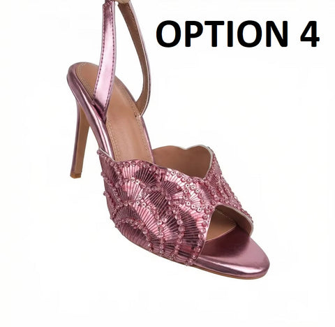 New Summer Sequined Slim High-heeled Sandals CODE: KAR4655