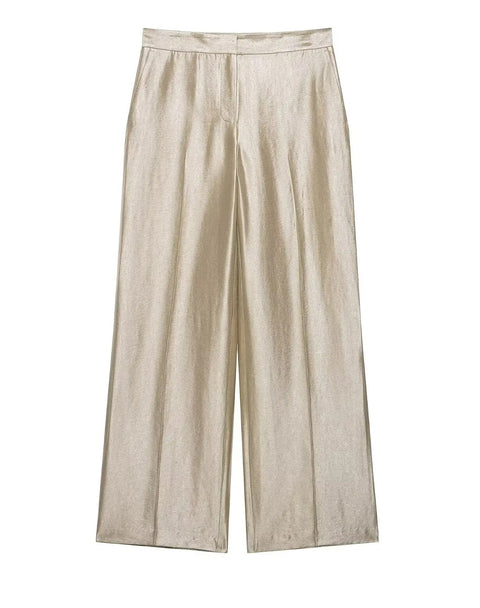 Slim Top Vest+Spring Elegant Pockets High Waist Straight Leg Pants Solid 2 Piece Set CODE: KAR4790