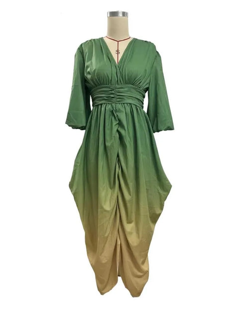 New Fashion Gradient Printed Ruched Dress code: KAR4822
