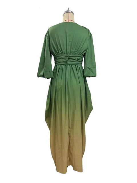 New Fashion Gradient Printed Ruched Dress code: KAR4822