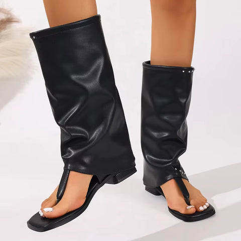 Fashion Cool Bohemian Rivets Thick Heels Trousers Boots CODE: KAR5035