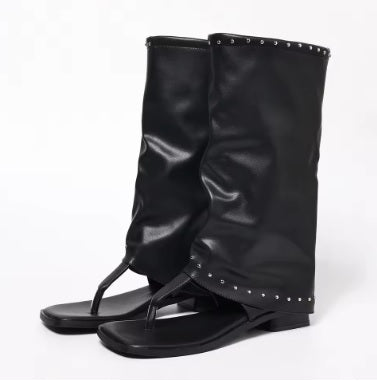 Fashion Cool Bohemian Rivets Thick Heels Trousers Boots CODE: KAR5035