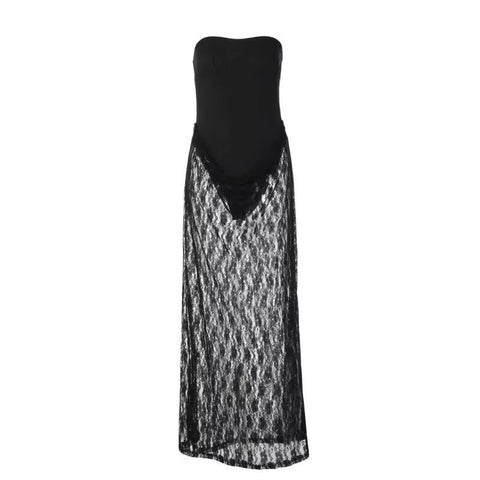 New Lace Embroidered Sexy Strapless Long Dress CODE: KAR5082