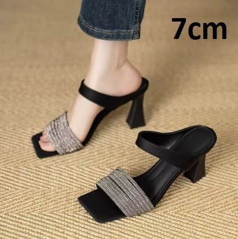 New summer square-toe versatile high-heeled shoes sandals CODE: KAR5121