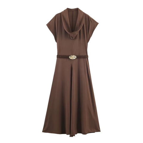 New Fashion Temperament With Belt Pleated Dress CODE: KAR5237