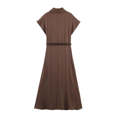 New Fashion Temperament With Belt Pleated Dress CODE: KAR5237