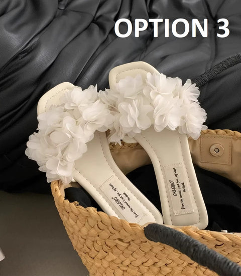 New Comfortable Elegant Flower Flat Slippers CODE: KAR5268