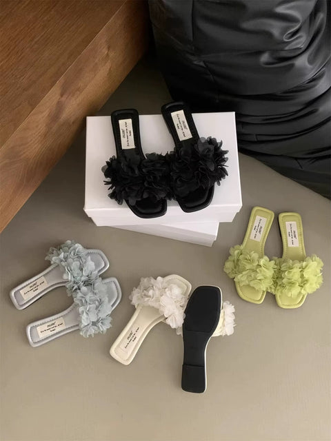 New Comfortable Elegant Flower Flat Slippers CODE: KAR5268