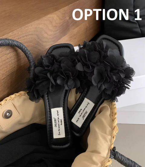 New Comfortable Elegant Flower Flat Slippers CODE: KAR5268