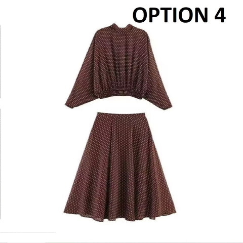 New Polka Dot  Skirt Set CODE: KAR5278
