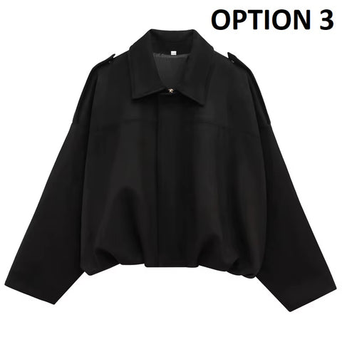 New Fashion Lapel Long Sleeve Zipper Suede Jacket CODE: KAR5282