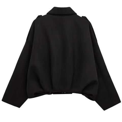 New Fashion Lapel Long Sleeve Zipper Suede Jacket CODE: KAR5282