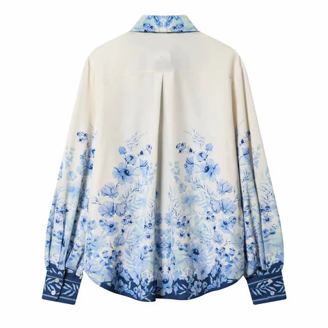 New Long Sleeve Floral Print Shirt pent Set CODE: KAR5287
