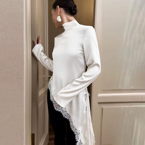 New Fashion Irregular T shirt Elegant Loose Split Top CODE: KAR5289