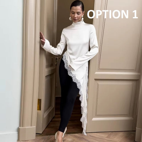 New Fashion Irregular T shirt Elegant Loose Split Top CODE: KAR5289