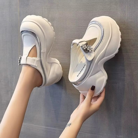 New Chunky Padded Heel Half Sandal with Increased Platform Sandal CODE: KAR5303