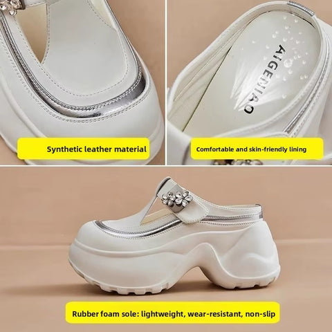 New Chunky Padded Heel Half Sandal with Increased Platform Sandal CODE: KAR5303