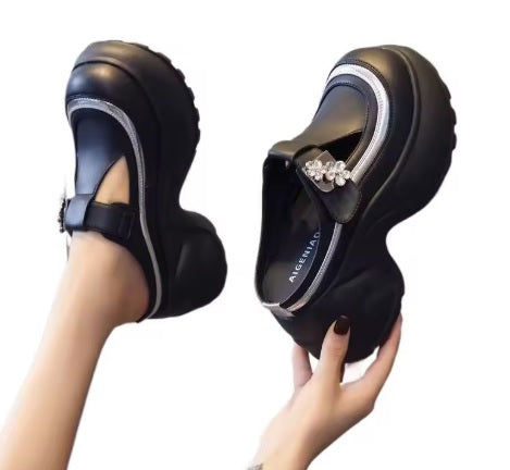 New Chunky Padded Heel Half Sandal with Increased Platform Sandal CODE: KAR5303