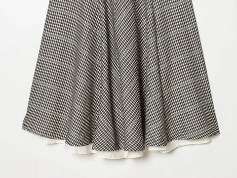 New Single Breasted Plaid Pilot Jacket+Side Zipper Splicing Pleated Skirt Suit Set CODE: KAR5318