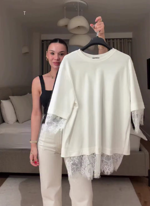 Summer O-Neck Short Sleeve Loose Solid Pullover Top CODE: KAR5350