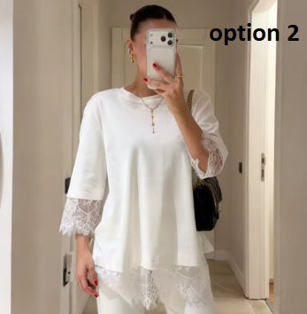Summer O-Neck Short Sleeve Loose Solid Pullover Top CODE: KAR5350