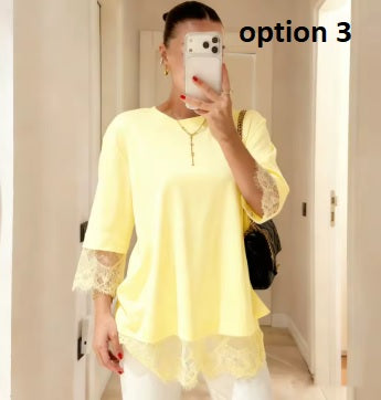 Summer O-Neck Short Sleeve Loose Solid Pullover Top CODE: KAR5350