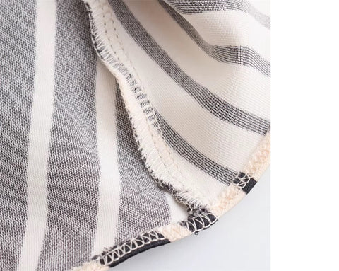 New Fashion Sexy Halter Satin Texture Contrast Striped Casual Dress CODE: KAR3714