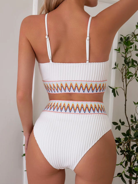 New Stylish Padded Sleeveless Two-Piece Swimsuit CODE: KAR3717