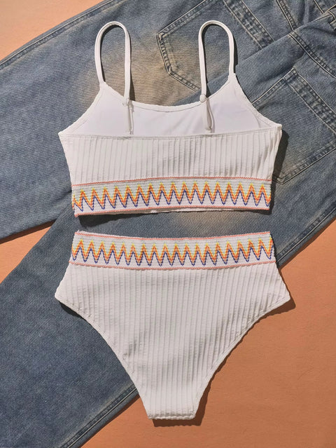 New Stylish Padded Sleeveless Two-Piece Swimsuit CODE: KAR3717