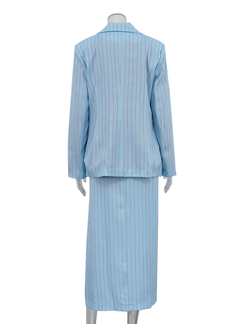 New Elegant Long Sleeve Blazer With Sleeveless Ankle Length Slit Two Pieces Set CODE: KAR3780