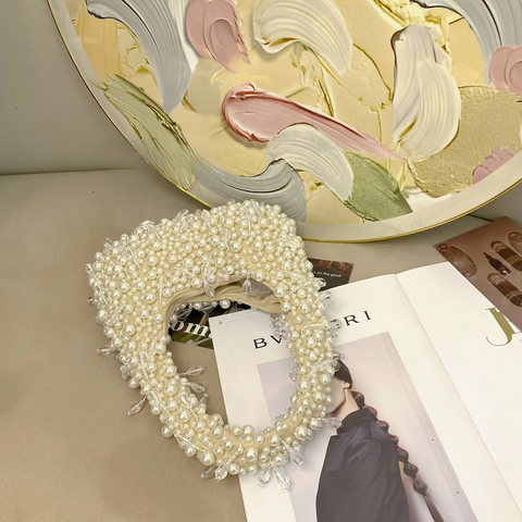 New Pearl Beaded Handmade party Handbag CODE: KAR3868