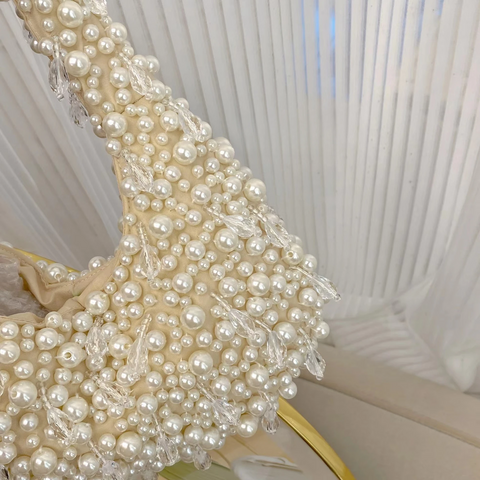 New Pearl Beaded Handmade party Handbag CODE: KAR3868