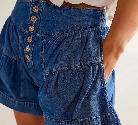 New High Waisted Stretchy Buttoned Shorts CODE: KAR3870