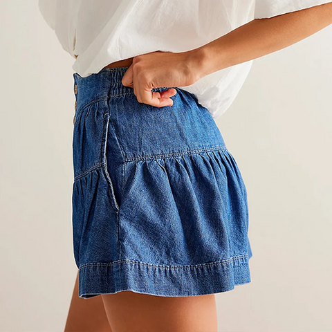 New High Waisted Stretchy Buttoned Shorts CODE: KAR3870
