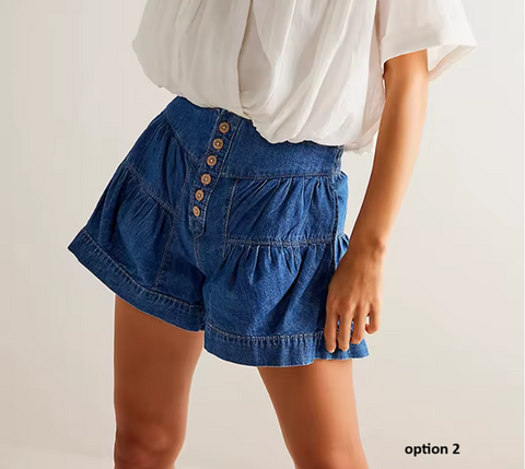 New High Waisted Stretchy Buttoned Shorts CODE: KAR3870