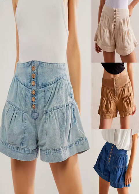 New High Waisted Stretchy Buttoned Shorts CODE: KAR3870