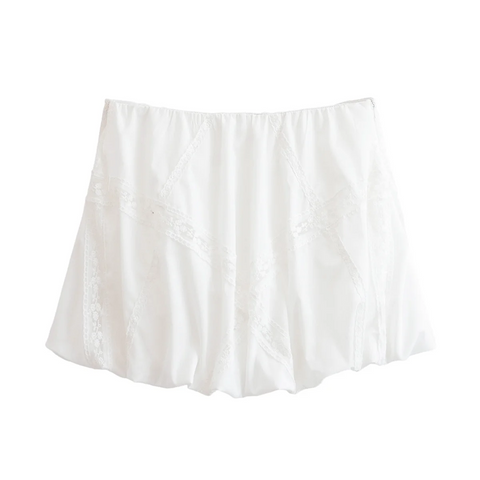 New Balloon Style Top With Embroidered Zipper Mini Skirt Set CODE: KAR3903