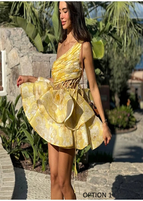 New Printng Sleeveless High Waist Mini Dress CODE: KAR3909