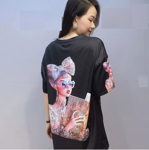 New O Neck Fashionable Print Short Sleeve T Shirt CODE: KAR3995