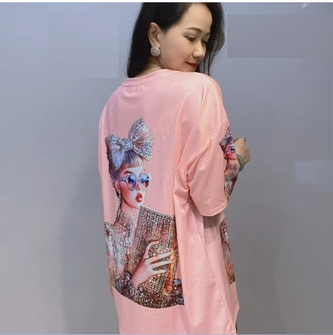 New O Neck Fashionable Print Short Sleeve T Shirt CODE: KAR3995