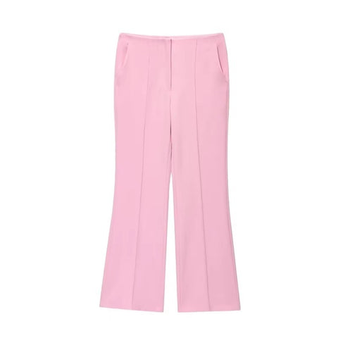 New O-neck Sleeveless Casual Top and High Waist Straight Pant Set CODE: KAR4026