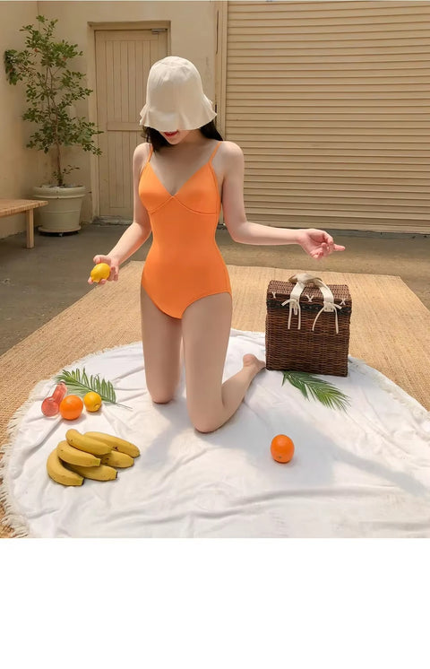 Solid Slimly Sexy Push up beachwear Macaron Hot Spring bathing Swimsuit CODE: KAR985