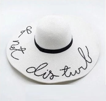 Sequins Letter Straw Hat CODE: mon1142