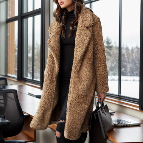 Lapel pocket long coat Winter Wear CODE: mon1173
